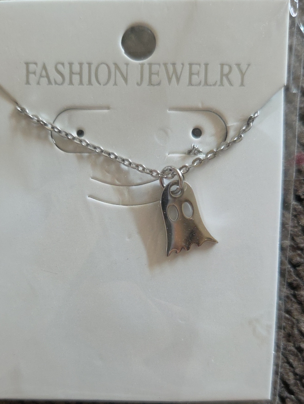 Silver Ghost Pendant Necklace - Fashion Jewelry